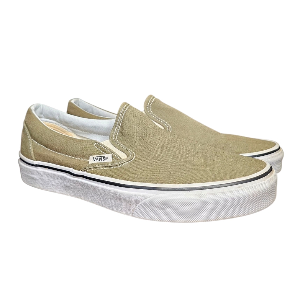 Vans Men's Or Womans Olive Green Slip-On Shoes